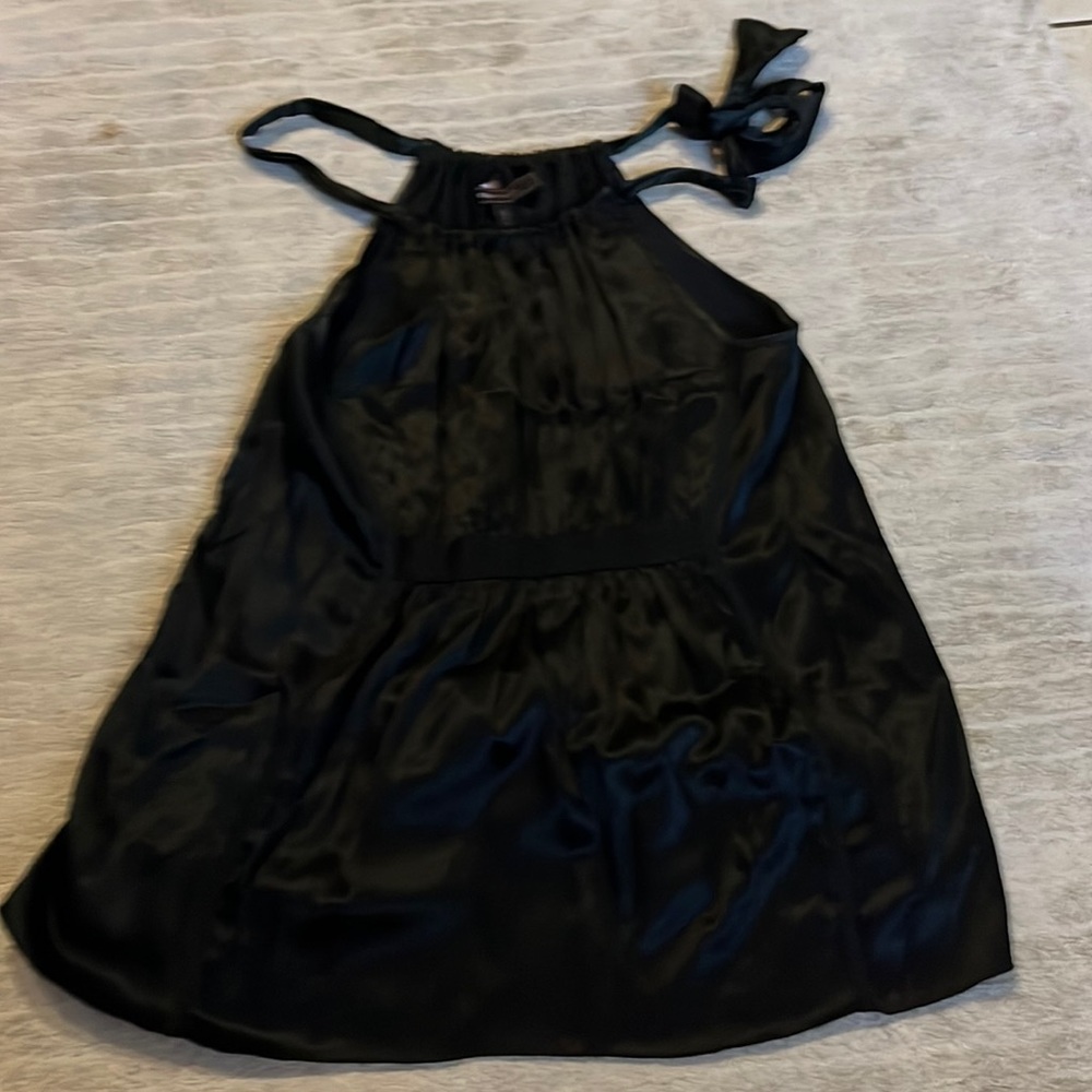 Black satin top